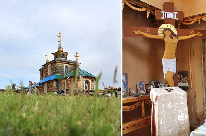 Builder-enthusiast alone builds Orthodox church