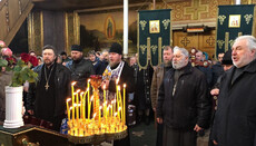 UOC believers go out for prayer standing under the Korets DSA