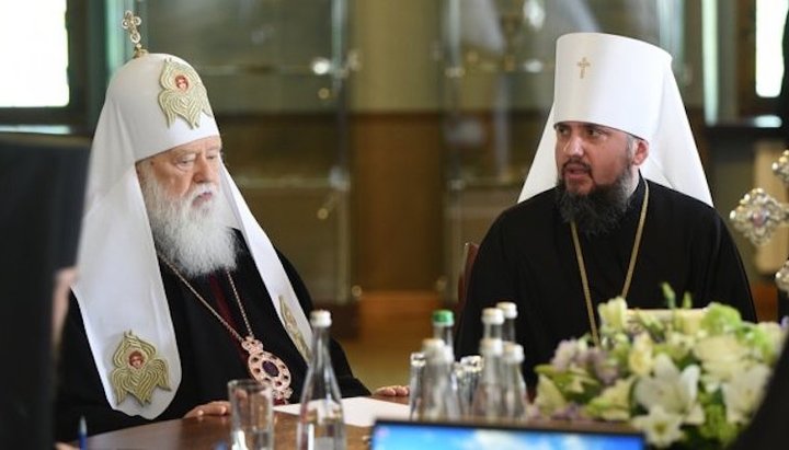 Head of the UOC-KP Filaret Denisenko and head of the OCU Epiphany Dumenko. Photo: 24tv.ua