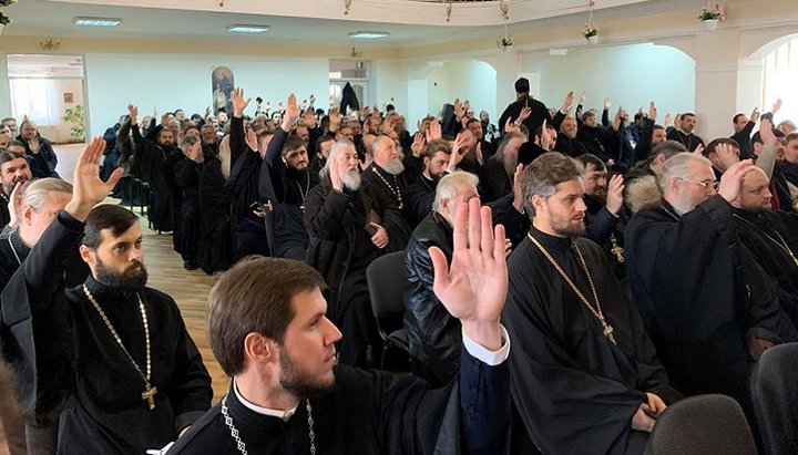 A general meeting of the clergy of the Vinnitsa Eparchy of the UOC. Photo: Eparchial press sevice