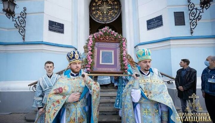 Чествование чудотворной Корсунской иконы «Шпилевская Прозренная» состоялось в Сумах. Фото: portal-pravoslavie.sumy.ua