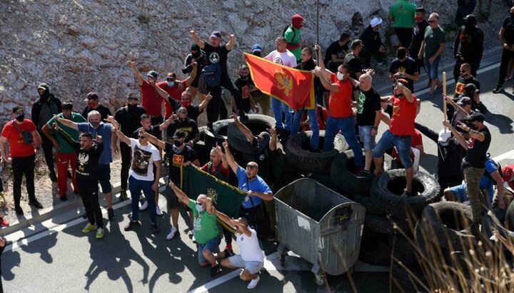 Protestele din Cetinje. Imagine: unn.com.ua