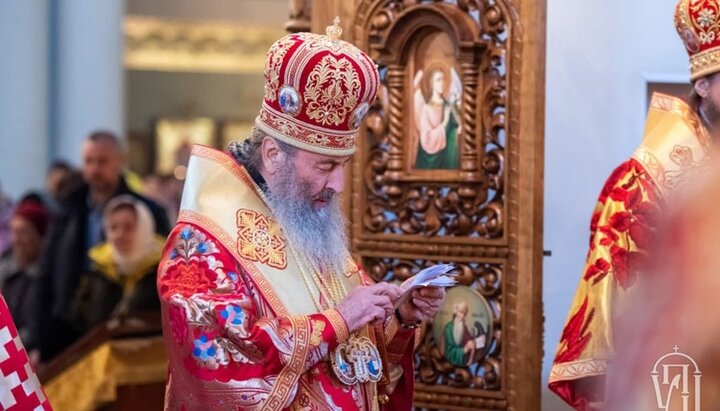 Предстоятель УПЦ в Свято-Ольгинском соборе в день памяти святого мученика Виктора. Фото: news.church.ua