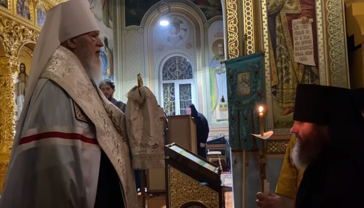 Митрополит Агафангел очолив чернечий постриг у Покровському скиті. Фото: скріншот відео інформаційного відділу Одеської єпархії