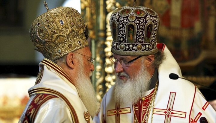 Патриарх Варфоломей и патриарх Кирилл.
