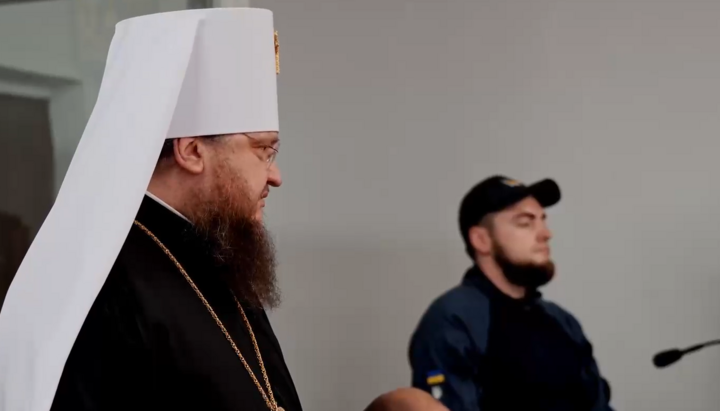 Metropolitan Theodosiy in court. Photo: screenshot of video t.me/Cherkasy_Blagovestnyk