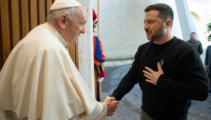 Pope Francis and President of Ukraine Volodymyr Zelensky. Photo: Vatican News