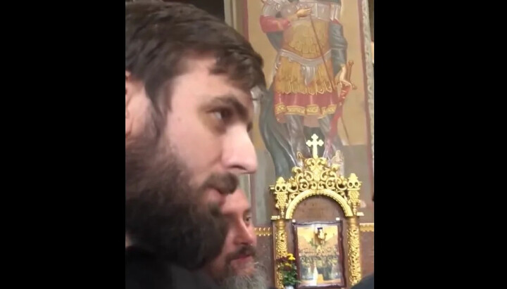 A priest of the Cherkasy Eparchy of the UOC. Photo: Video screenshot