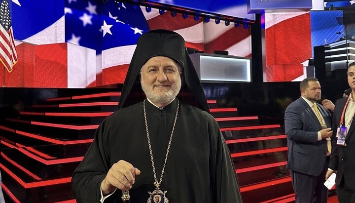 Archbishop Elpidophoros at the Republican Convention in the USA. Photo: Facebook