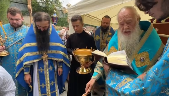 Заснування нового храму в Іверському монастирі Одеси. Фото: скриншот відео Одеської єпархії