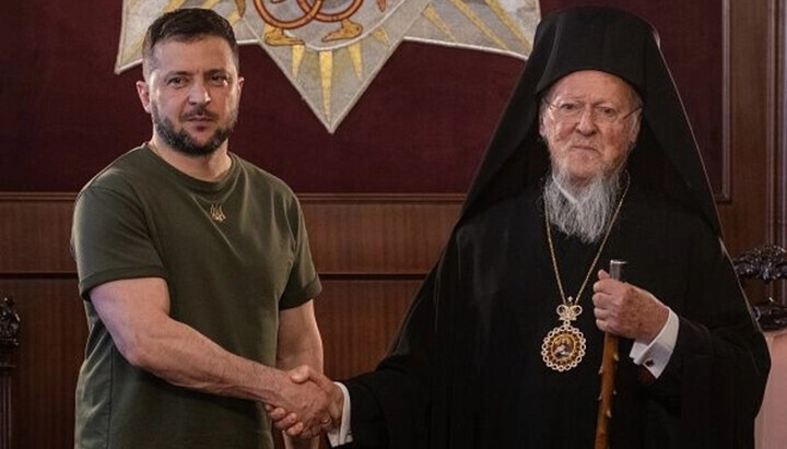 Владимир Зеленски и патриарх Вартоломей. Снимка: UNN