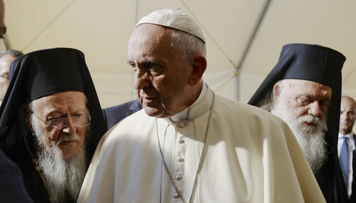 Patriarch Bartholomew, Pope Francis, Archbishop Ieronymos. Photo: sib-catholic.ru