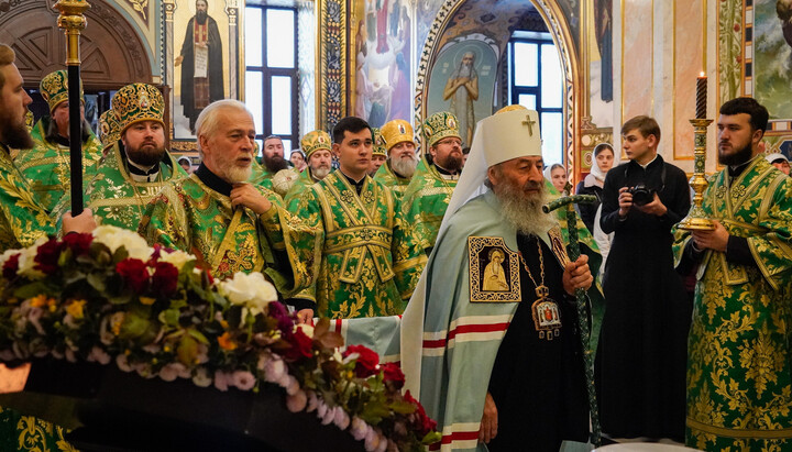 Блаженніший Митрополит Онуфрій у храмі прп. Агапіта Печерського. Фото: lavra.ua