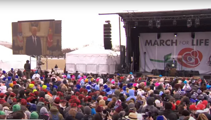 Over 150,000 people participated in the March for Life. Photo: Screenshot from CBN video