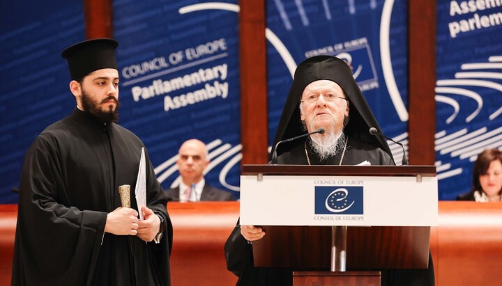 Patriarch Bartholomew’s speech at the European Parliament. Photo: European Parliament website