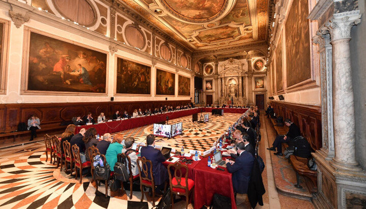 A meeting of the Venice Commission. Photo: BBC