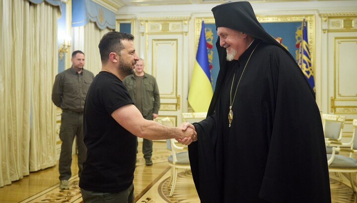 Zelensky and Metropolitan Emmanuel at the Presidential Office. Photo: Official Website of the President’s Office