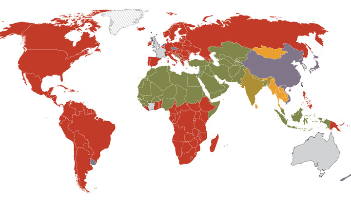 A map of the spread of Christianity in the world. Photo: pewresearch
