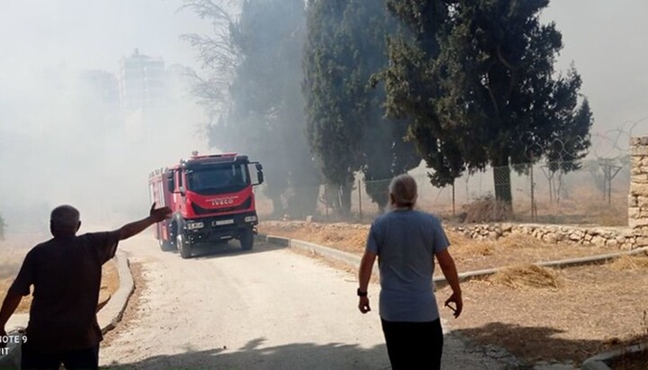 A fire broke out on the grounds of the Russian Mission’s metochion in Hebron. Photo: rusdm.ru