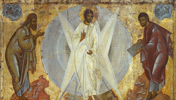 Icoana Schimbării la Față a ntuitorului. Fotografie: icoana lui Teofan Grecul, Galeria Tretiakov