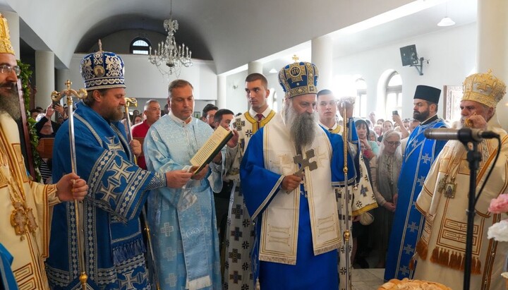 Патріарх Порфирій у монастирі Раковица на Успіння Богородиці. Фото: Orthodox Times