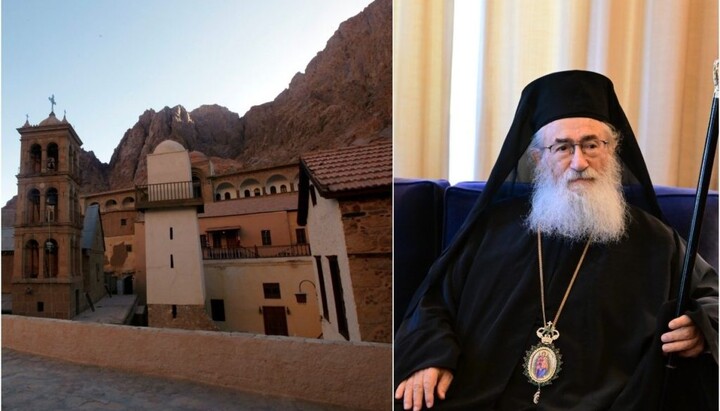 Монастырь Святой Екатерины на Синае и архиепископ Дамиан. Фото: Orthodoxia News Agency