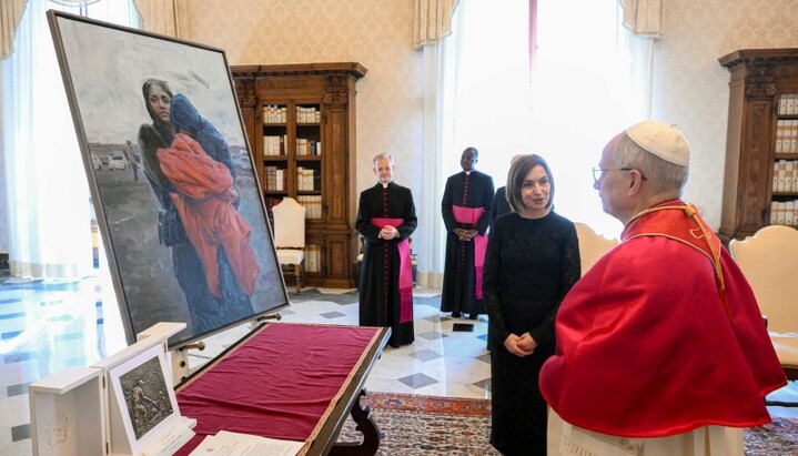 Президент Молдовы Майя Санду на встрече с папой Львом XIV в Ватикане, 12 сентября 2025 г. Фото: news maker