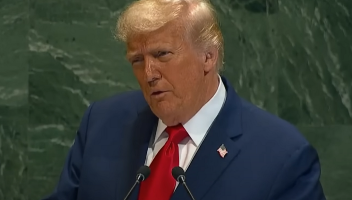 Trump's Speech at the UN. Photo: screenshot from Sky News video