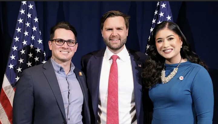 Ben Dixon, J. D. Vance, and Catherine Whiteford. Photo: nv.ua