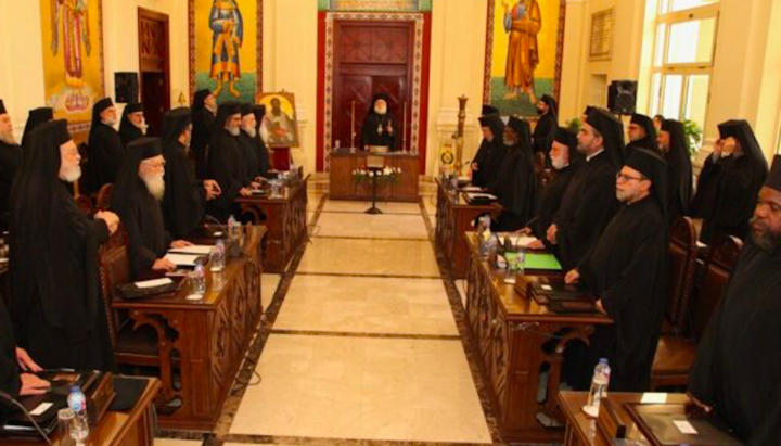 Засідання Священного Синоду Александрійського Патріархату під головуванням Патріарха Феодора II, Александрія, жовтень 2025 року. Фото: Orthodox times
