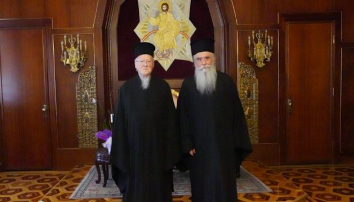 Патриарх Варфоломей и новоизбранный Архиепископ Синайский Симеон. Фото: Orthodox Times