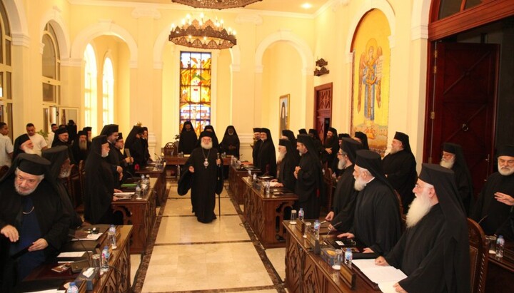 Засідання Священного Синоду Александрійського Патріархату під головуванням Патріарха Феодора II, Александрія, жовтень 2025 року. Фото: Orthodox times