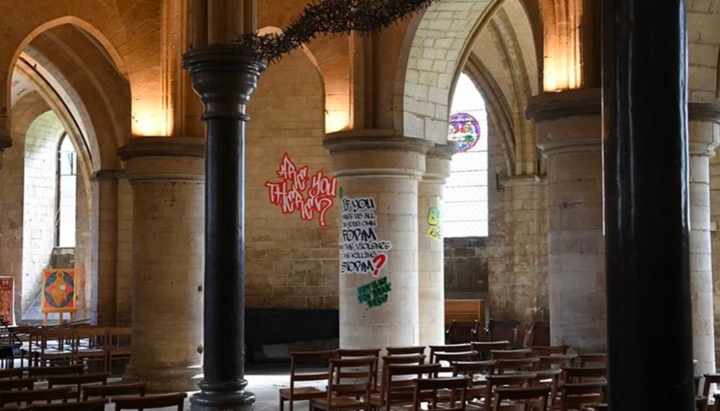 Graffiti on the walls of Canterbury Cathedral. Photo: the-independent