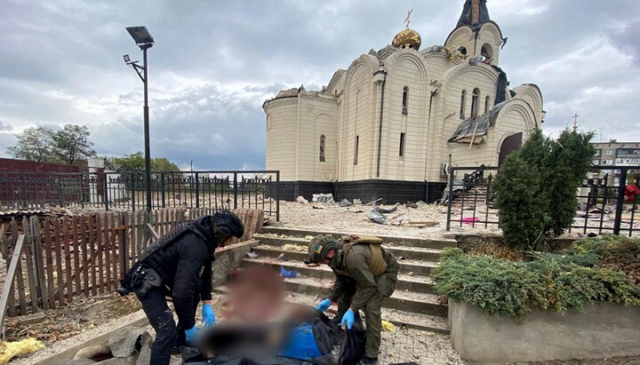 Последствия обстрела храма Иова Почаевского в Константиновке. Фото: полиция