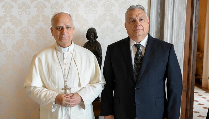 Papa Leon și Victor Orbán. Fotografie: Biroul de Presă al Vaticanului