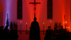 German Catholic priest conducts a Halloween service dressed as Dracula