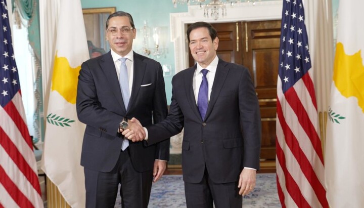 Министр иностранных дел Кипра Константинос Компос встретился с государственным секретарем США Марко Рубио в Вашингтоне. Фото: Orthodoxia news agency