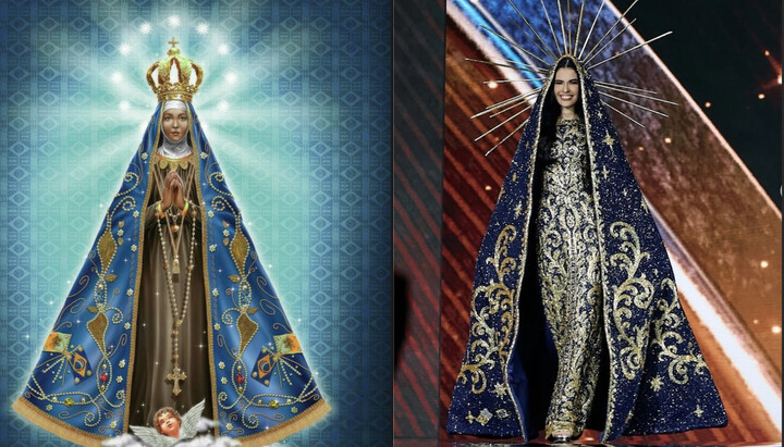 Η συμμετέχουσα του «Μις Υφήλιος» εμφανίστηκε με κοστούμι της εικόνας της Θεοτόκου «Απαρεσίδα»