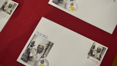 A stamp featuring the Pope was presented in Kyiv to mark the anniversary of his visit to Ukraine