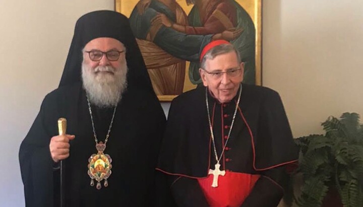 Ο Πατριάρχης Αντιοχείας Ιωάννης Ι΄ και ο καρδινάλιος της ΡΚΕ Κουρτ Κοχ. Φωτογραφία: Πατριαρχείο Αντιοχείας