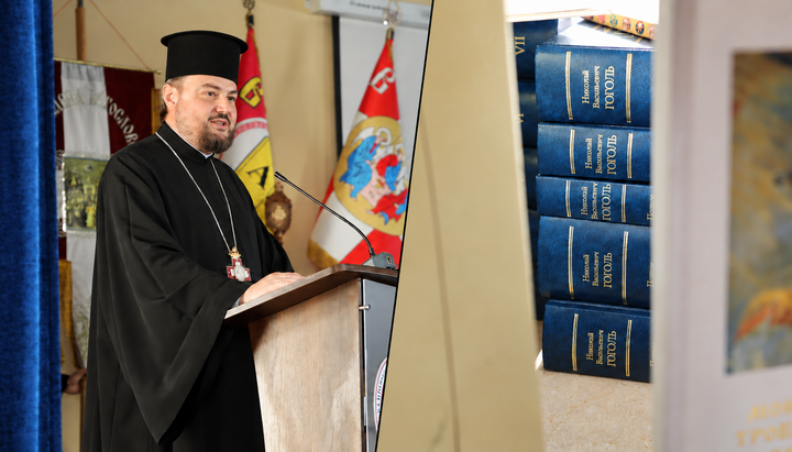 Драбинко подарил академии ПЦУ книги, изданные в РПЦ. Фото: Фейсбук Драбинко