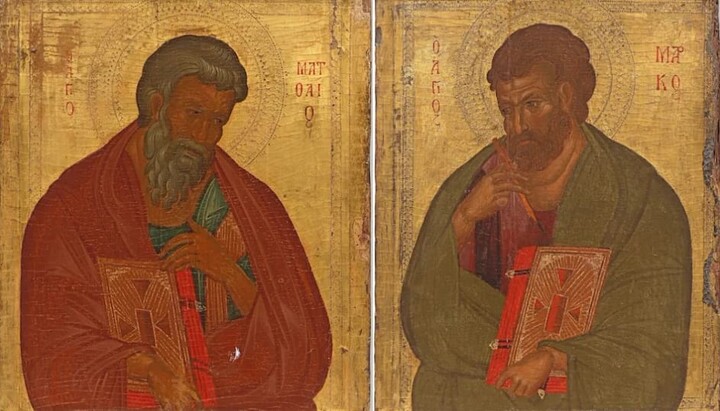 Ікони євангелістів Матвія та Марка, повернуті на Кіпр. Фото: митрополія Морфу