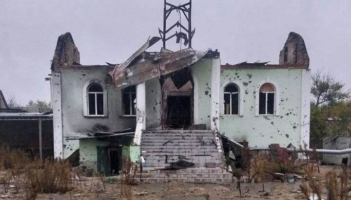 Храм преподобного Антонія Печерського в Херсоні після обстрілу. Фото: протоієрей Георгій Гуляєв