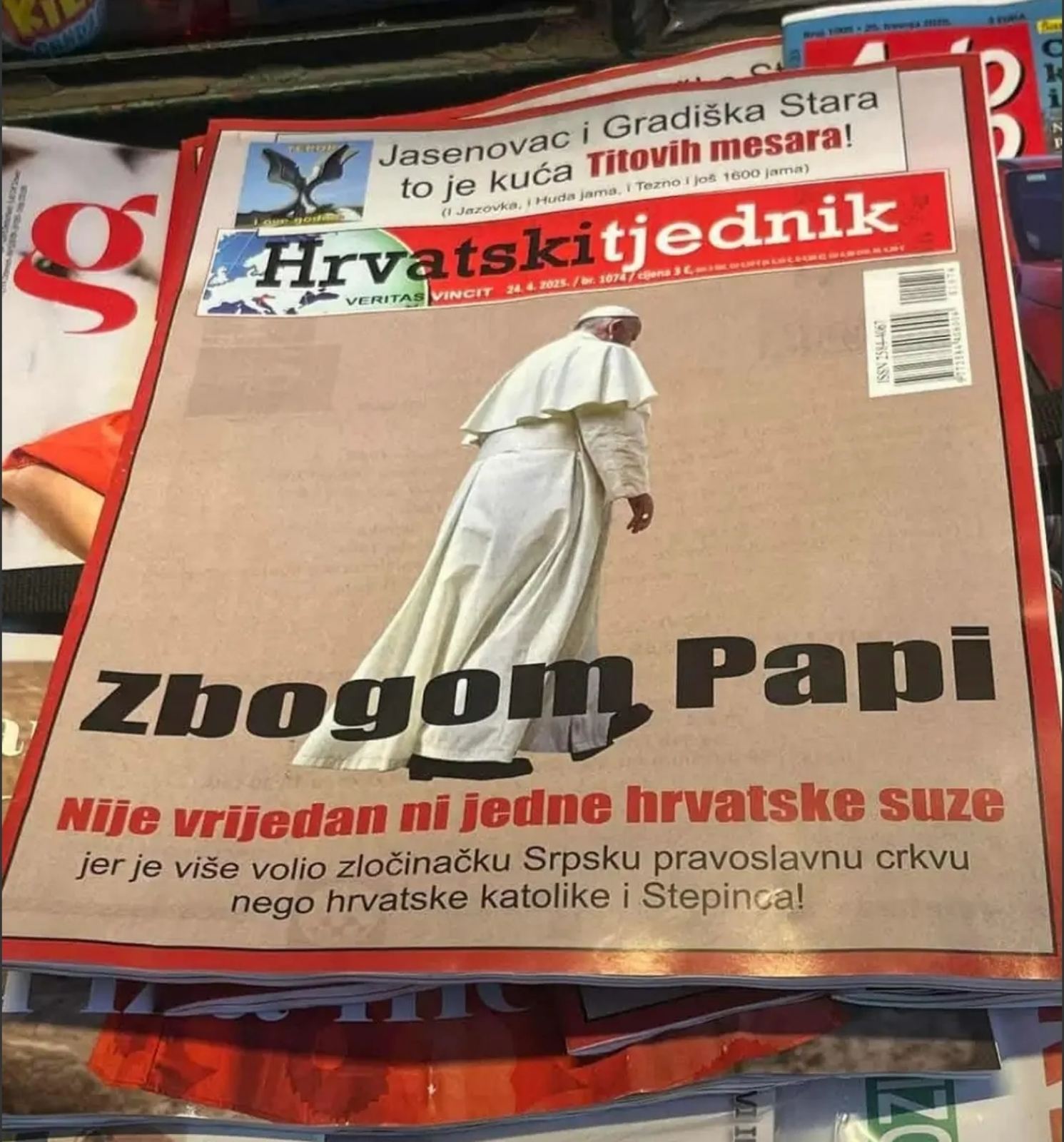 «Αγαπούσε την εγκληματική Σερβική Εκκλησία»: ΜΜΕ της Κροατίας επικρίνουν τον πάπα фото 1
